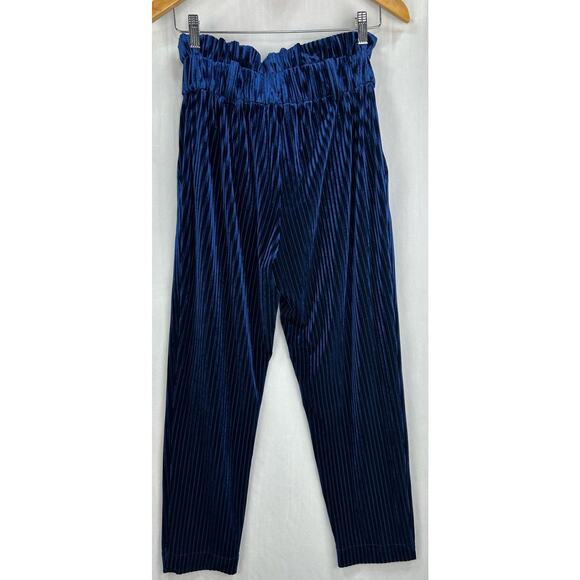 CROSBY by Mollie Burch Eddie Pant High Waist Velvet in Navy Blue Small (New) - Picture 5 of 7